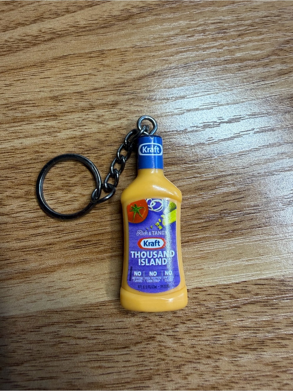 Mini Brands Kraft Thousand Island Keychain - Yellow Bottle